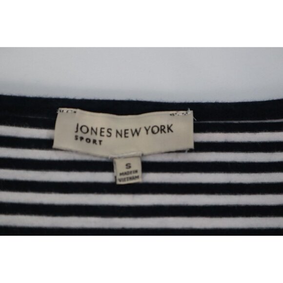 Jones New York Sport Black & White Striped Button‎ Henley Shirt Small - Picture 6 of 10